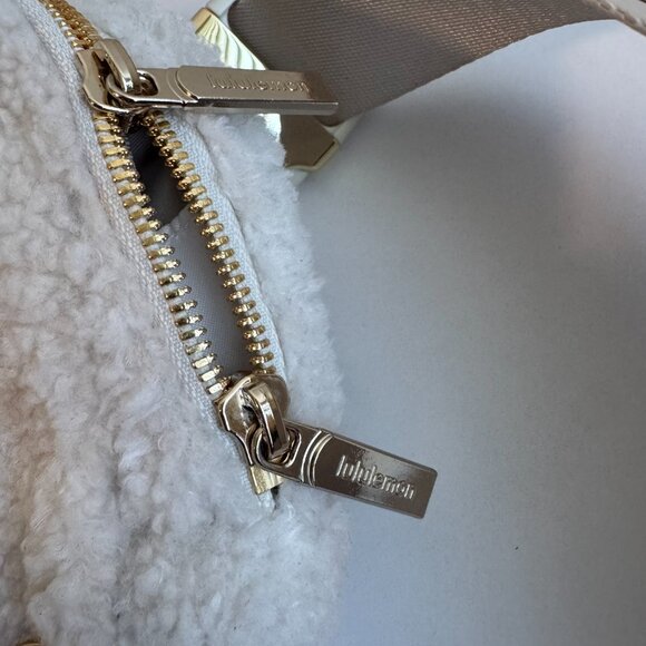 lululemon White Sherpa Fleece Belt Bag Crossbody Cream Gold Hardware - Picture 4 of 13